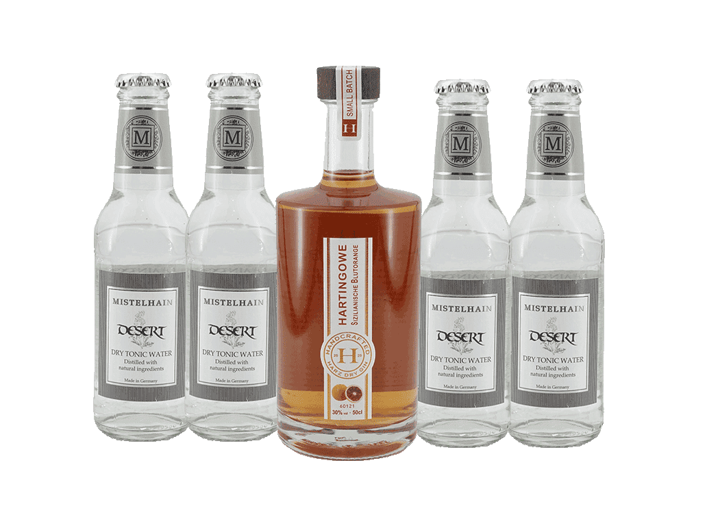 Hartingowe Sizilianische Blutorange Gin Likör 0,5 l & Dry Tonic - Paket