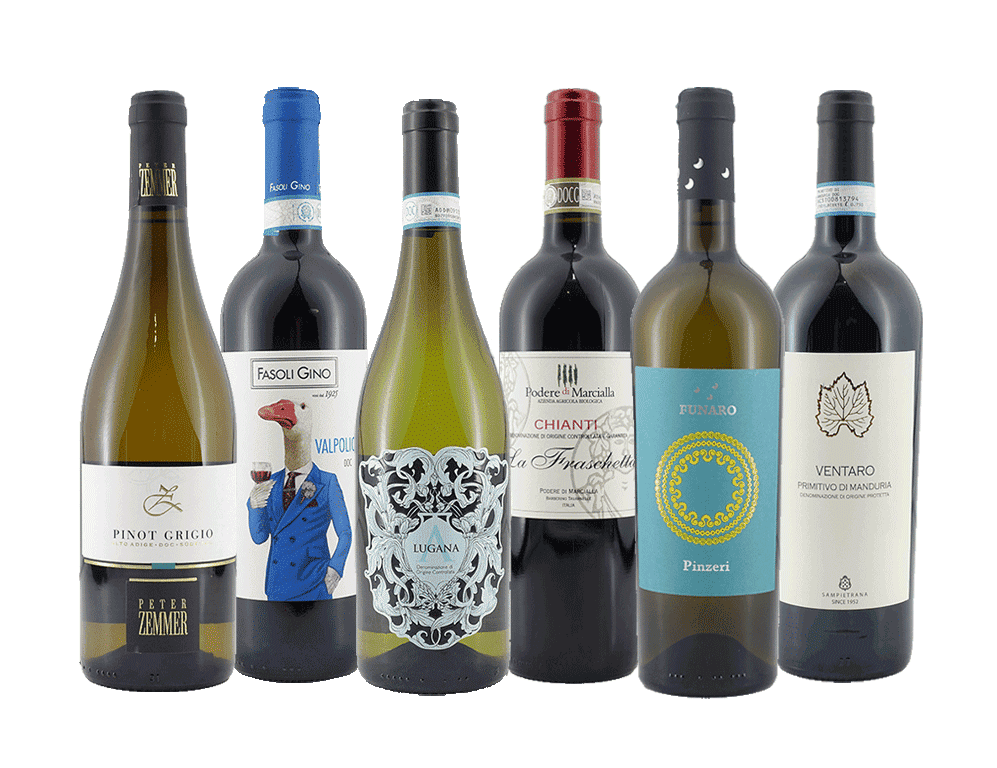 Weinpaket Italien Nord nach Süd
