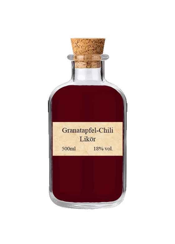 Granatapfel Likör mit Chili - 500ml