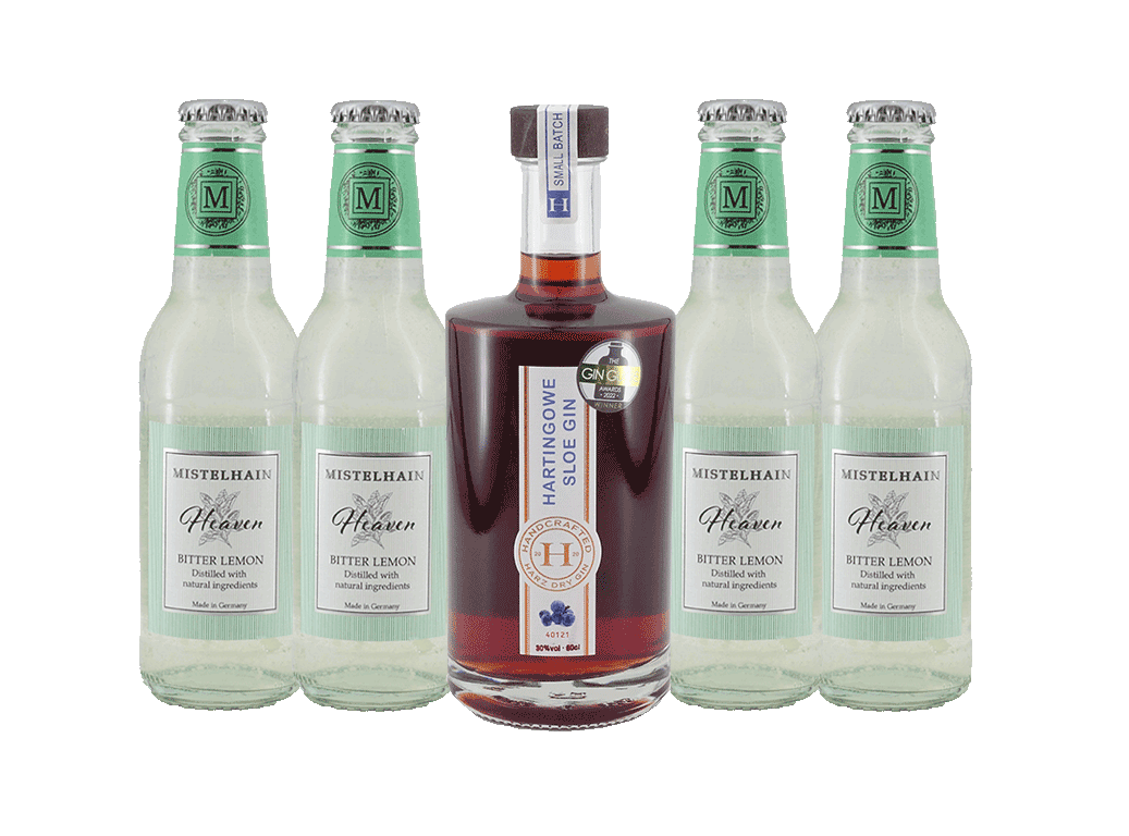 Hartingowe Sloe Gin - Gin Likör 0,5 l & Bitter Lemon - Paket